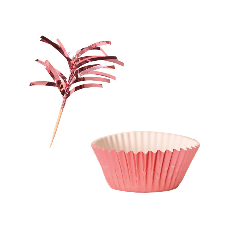 Liners et choix de petits gâteaux métalliques, Or rose