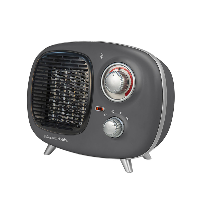 Retro 1,500 Watt Electric Fan Compact Heater, Grey