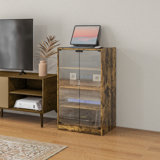 Adjustable Glass Audio Cabinet