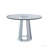 Modern Minimalist Round Dining Table Tempered Glass Mirror Surface Round Base