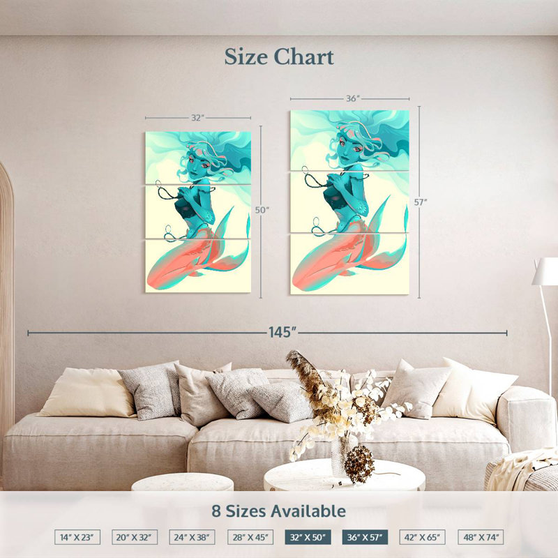 Kelan Mermaid Portrait, 50" H x 32" W