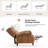 Martina 29.25''W Waxed Leather Power Recliner with Solid Wood Legs-1357143039