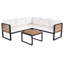 Ensemble de canapé de patio en L 4 pièces avec tables basses-1788137136