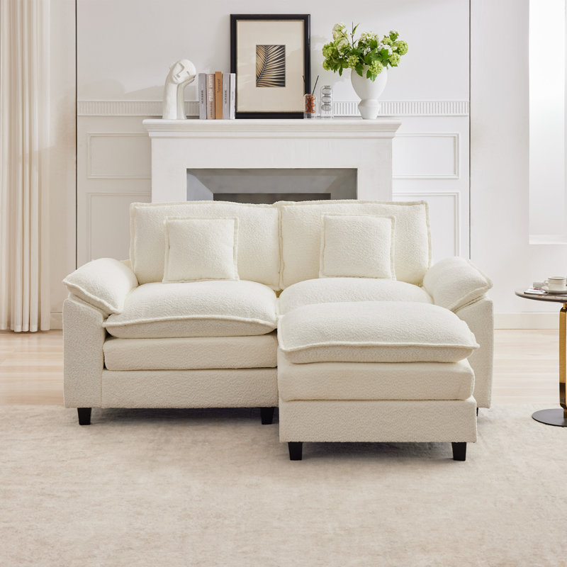 Modern Style 69.4" Modular Sofa, White