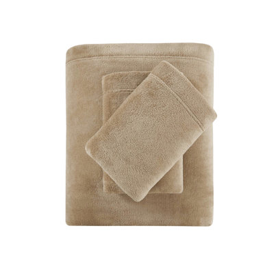 3 Piece Twin Sheet In Taupe Hue - 100% , Ultra Soft With A Luxurious Touch, Includes Flat, Fitted Sheets And Pillowcase, Fits Up To 16" Mattresses, For Cozy Bedding Experience, Brushed Both Sides,