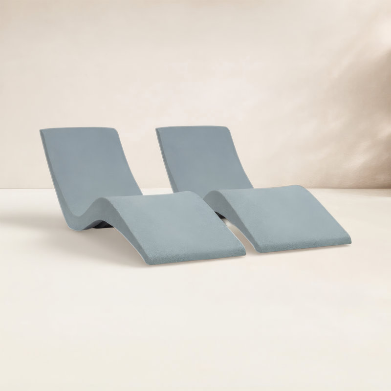 Chaise longue pour piscine de 0 à 9 po d'eau, Gris