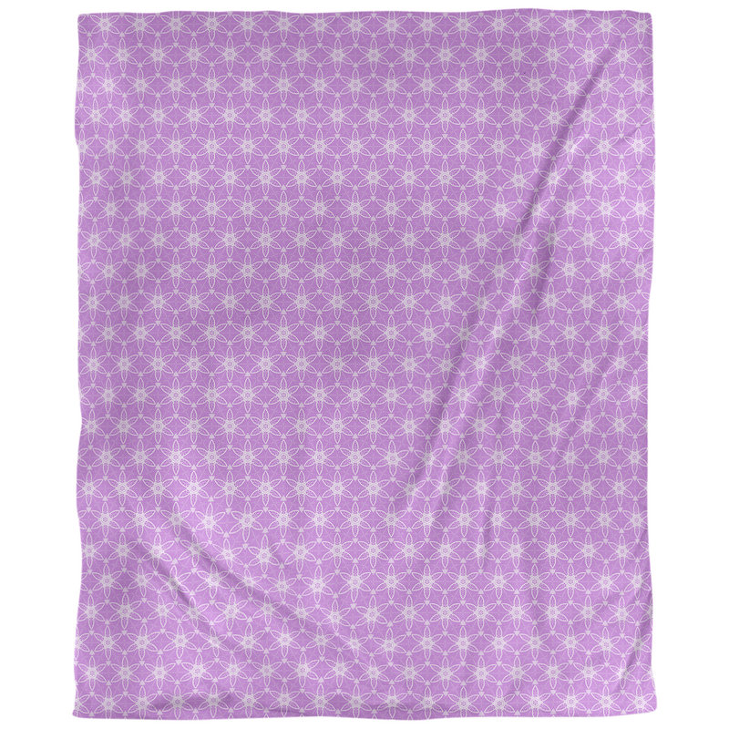 Tissu à cercles ornés, Mauve, L 58 po x l 36 po, Faux lin