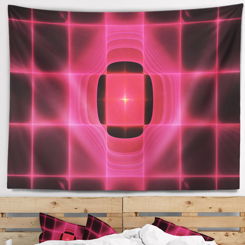 Tapisserie pare-soleil à infrarouges abstract rose, H 32 po x l 39 po