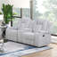 Causeuse inclinable gris clair avec porte-gobelet à console centrale-132005957