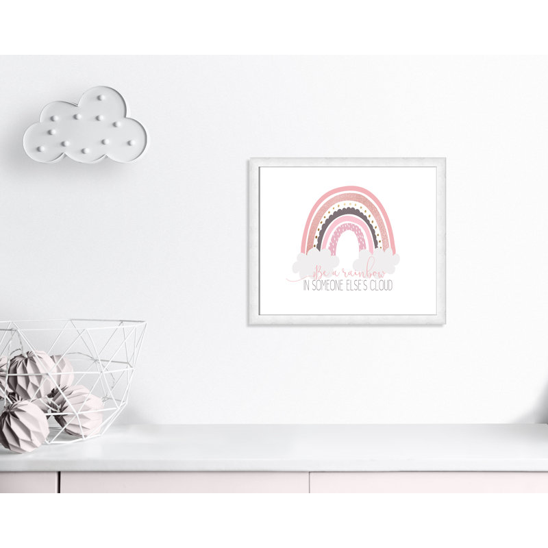 Être un arc-en-ciel, H 22,5 po x l 26,5 po x P 0,63 po, Cadre à grain de bois blanc