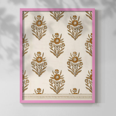 Impression encadrée BlockPrintBlooms II - bois massif