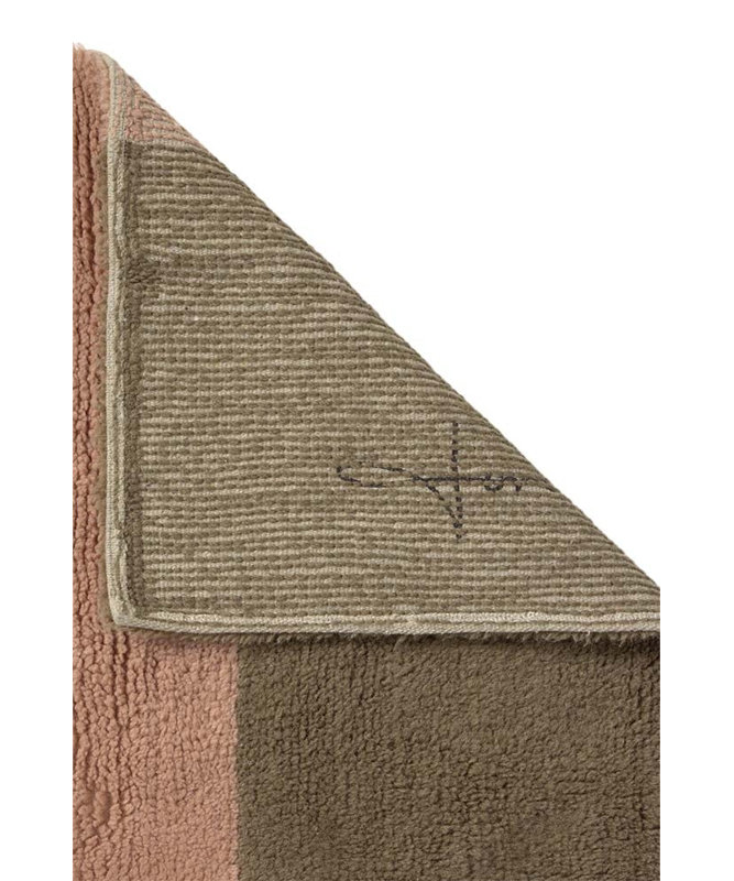 Wool Runner Rug Chroma, Moss/Dusty Pink