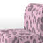 Fauteuil de chambre rose en peau de léopard rembourrée