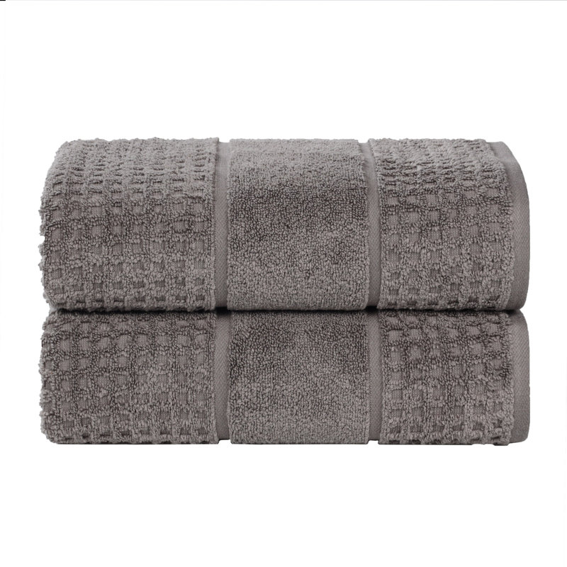  Zero-Twist Cotton Bath Sheet Set - Honeycomb Waffle Texture - Quick-Dry, Charcoal