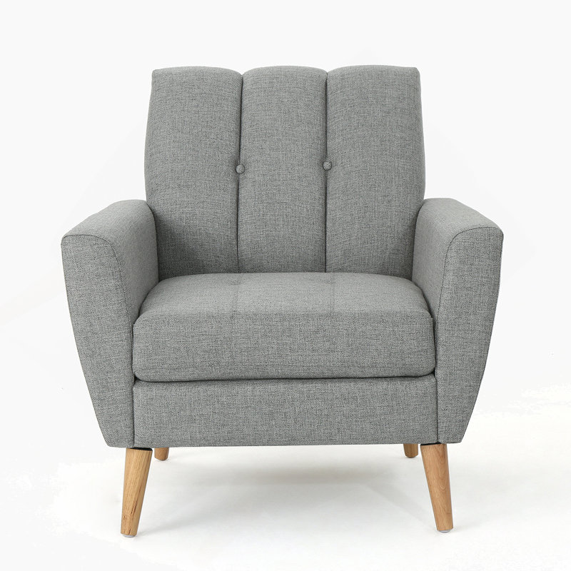 Chaise d'appoint, chaise capitonnée Mid-Century, Gris
