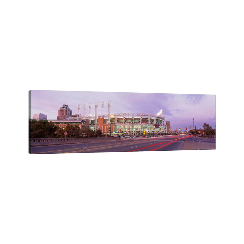 Baseball Stadium At The Roadside, Jacobs Field, Cleveland, Cuyahoga County, Ohio, USA - Wrapped Canvas Panoramic Print