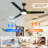 52 Inch Black Ceiling Fan With Light