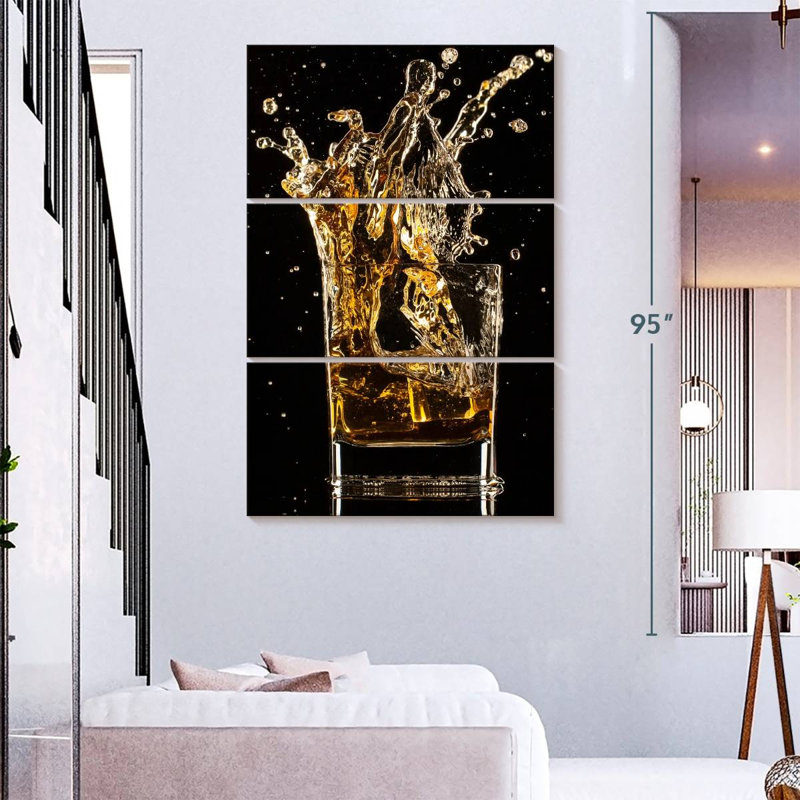 Yarlin Splashing Iced Whiskey, 74" H x 48" W