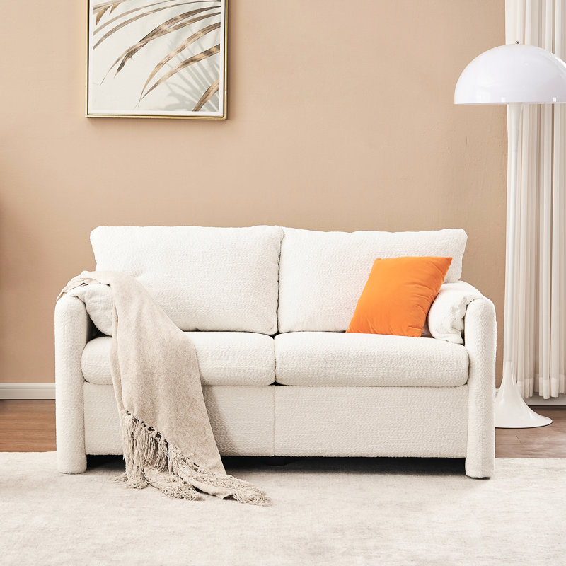 2 en blanc avec revêtement en chenille et mousse haute stable pour un confort familial