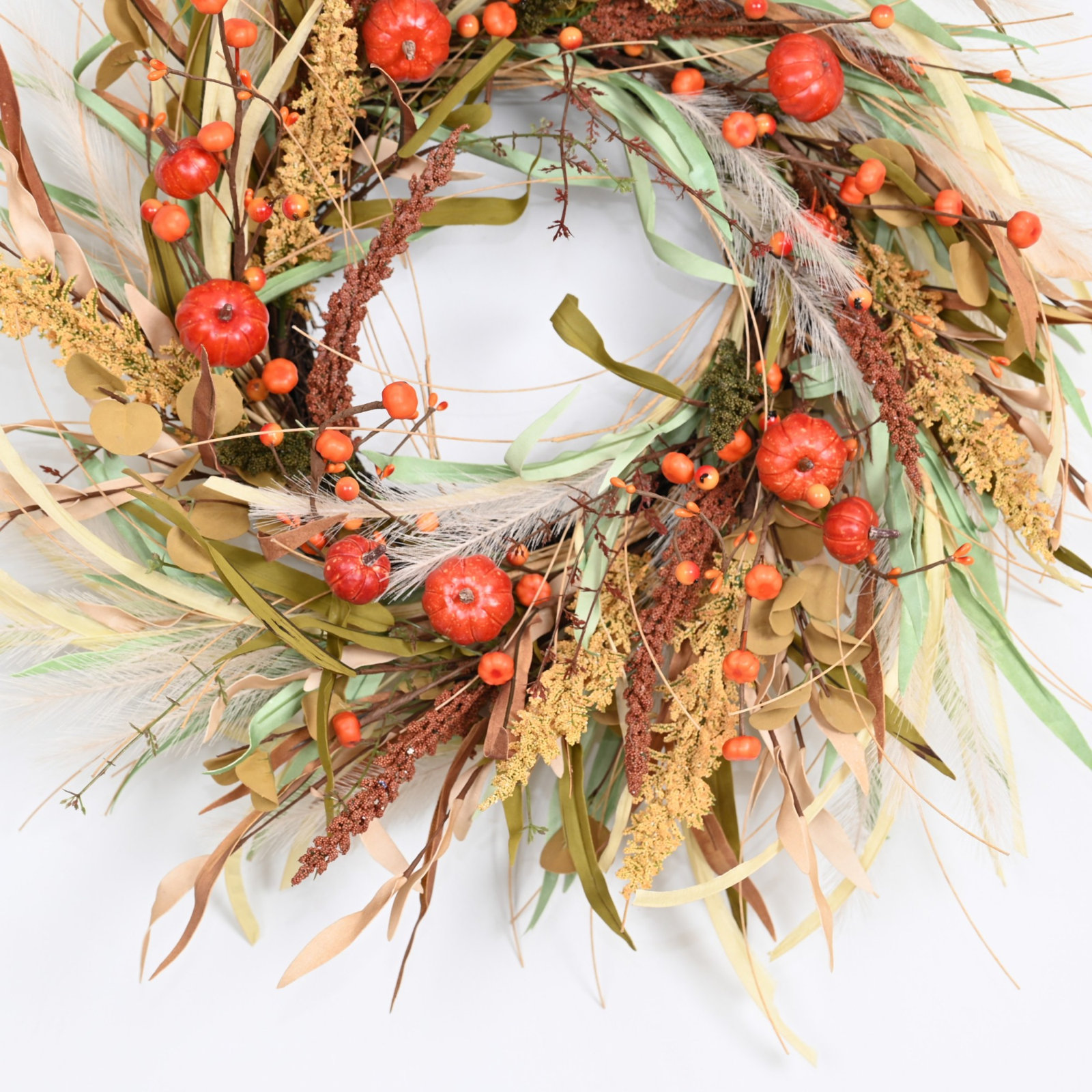 24" Handcrafted Berry Thanksgiving Wreath