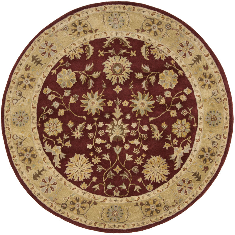 Balthrop Hand Tufted Wool Oriental Rug, Round 3'6"
