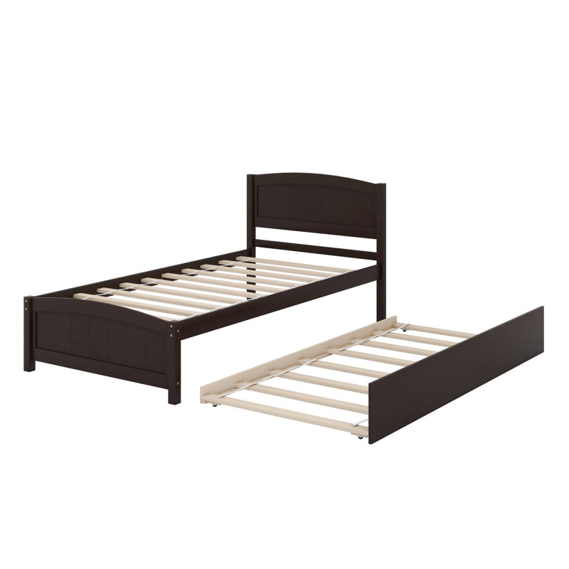 Lit plateforme avec lit gigogne, Espresso