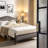 Alaja Upholstered Platform Metal Four Poster Bed-1572918638-1572918637