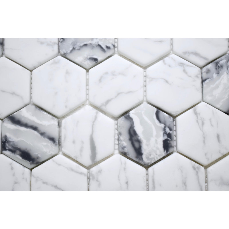 Carreau de mosaïque en verre pour mur et plancher, Blanc de Carrare / Bianco