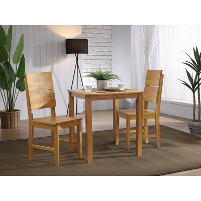 Selayah 2 -Person Rubberwood Solid Wood Dining Set