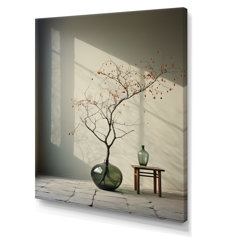 Minimalisme hivers, fenêtre, oasis, Toile tendue, H 32 po x l 16 po