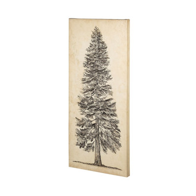 Pacific North West Tree Sketch I by Melissa Wang a Hand Embelished Textured Canvas