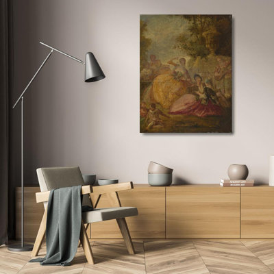 "Divertissement" par French School - Art sur toile tendue avec châssis