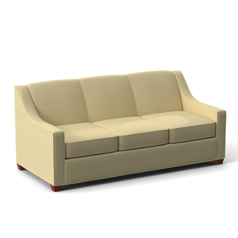 Phillips Square Arm Sofa with Reversible Cushions, Dillon Buff, BM Cherry, 34.5" H x 76" W x 36" D