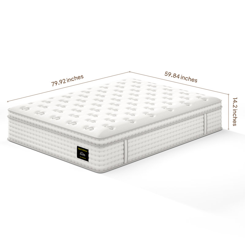 12"/14" Medium Mattress,Hybrid Memory Foam Hotel Collection Mattress,Pocket Spring for Pressure Relief & Motion Isolation