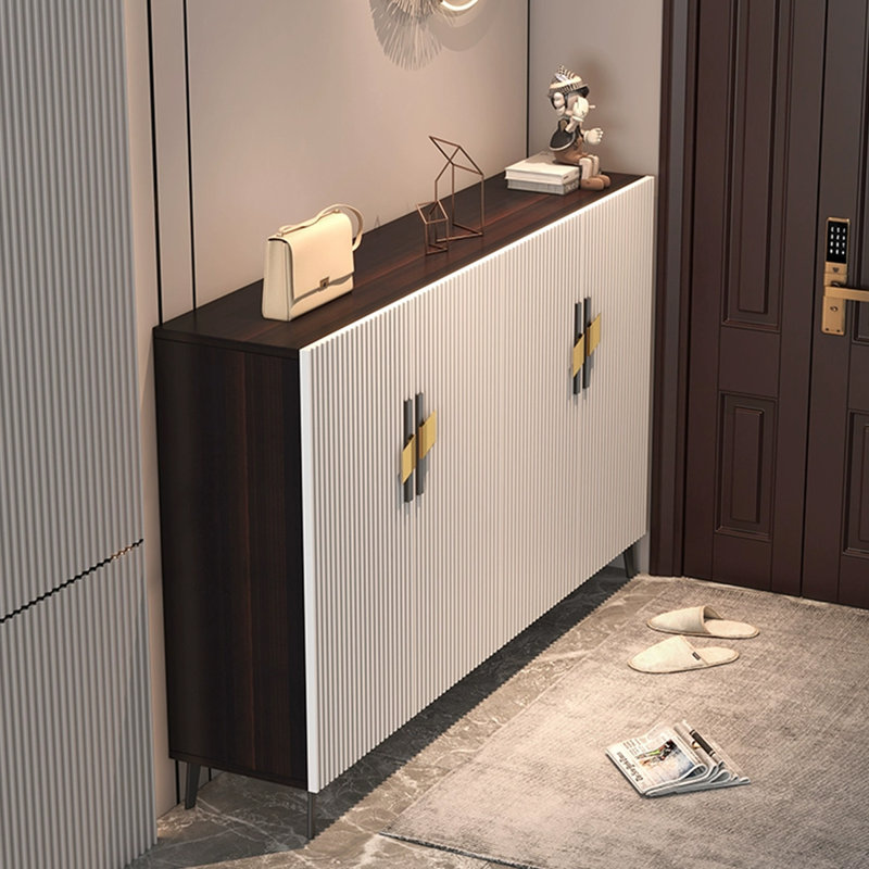 Black + White Manufactured Wood Shoe Storage