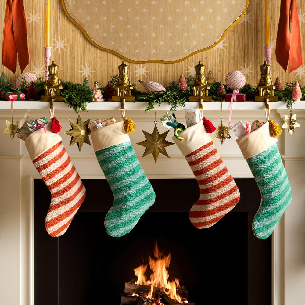 Wool Stocking, Orange/Red