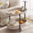 Rolling Side Table with Wheels, Oval