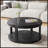 2-Tier Round Coffee Table, Solid Wood End Table with 4 Legs, 100 lbs Per Tier, High-Gloss Lacquer Finish, Easy Assembly for Living Room-547466125