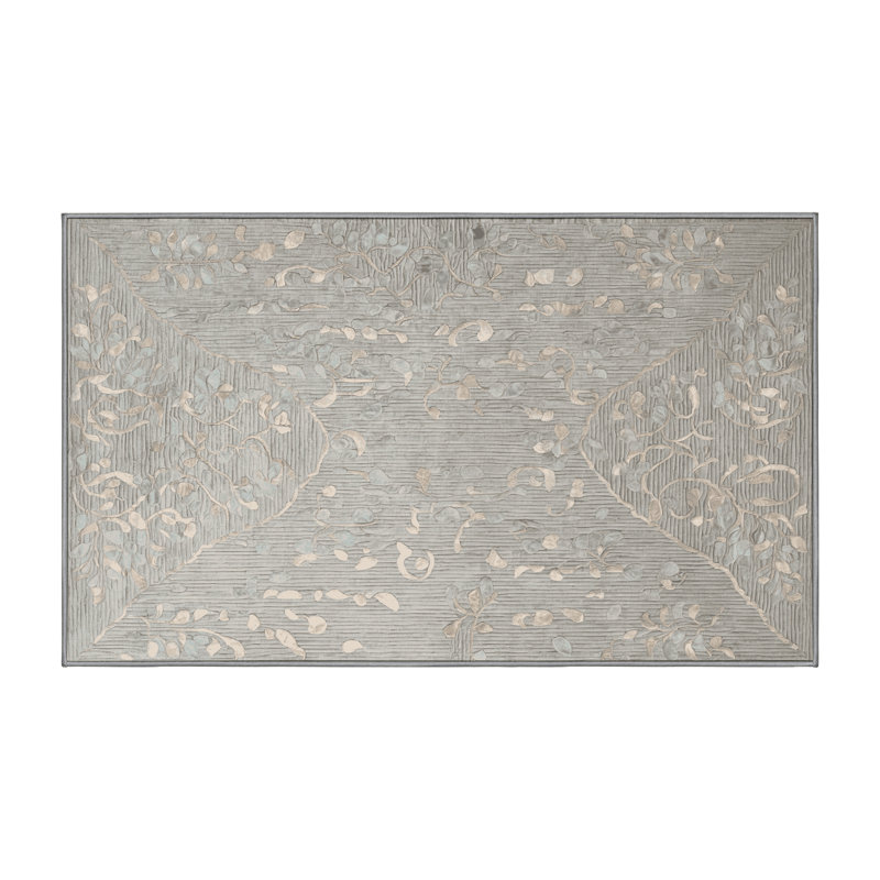 Machine Washable Gray Area Rug, Rectangle 5' x 8'