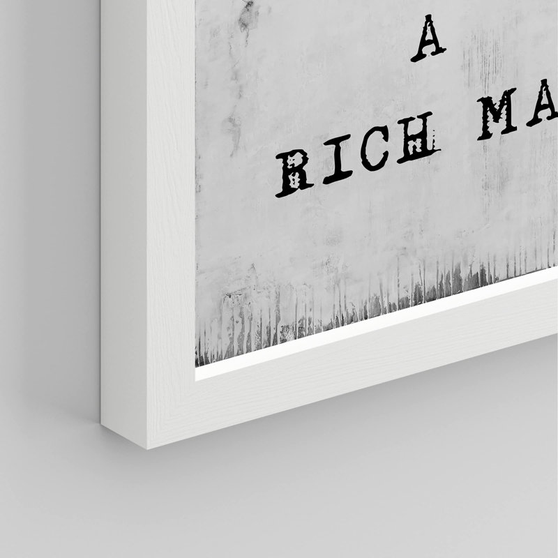 «Mom I Am A Rich Man» sur papier, Blanc, H 10 po x l 8 po