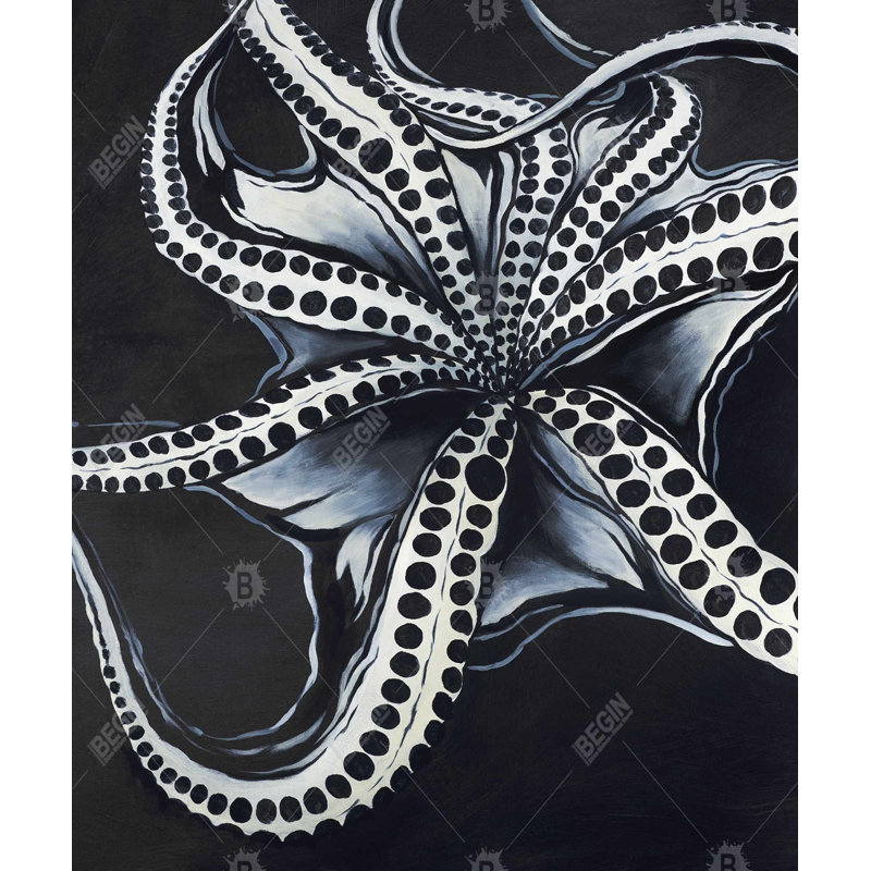Toile tentacule de pieuvre | Art décoratif bleu aquatique