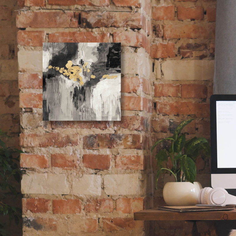 «Sparkle Abstract 3 Bwg» par Silvia Vassileva, art mural sur toile, H 12 po x l 12 po