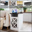 Table de bout Farmhouse avec station de charge, table de chevet rustique avec porte de grange et tablette réglable pour le salon, la chambre à coucher