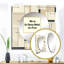 Décoration murale beige et grise Minimalist Grid - Miroir carré moderne pour chambre à coucher-100991821