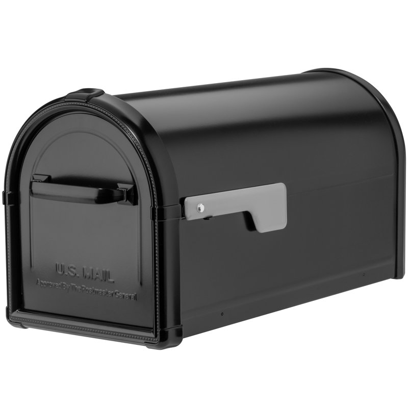 Hillsborough Black Large Aluminum Post Mount Mailbox