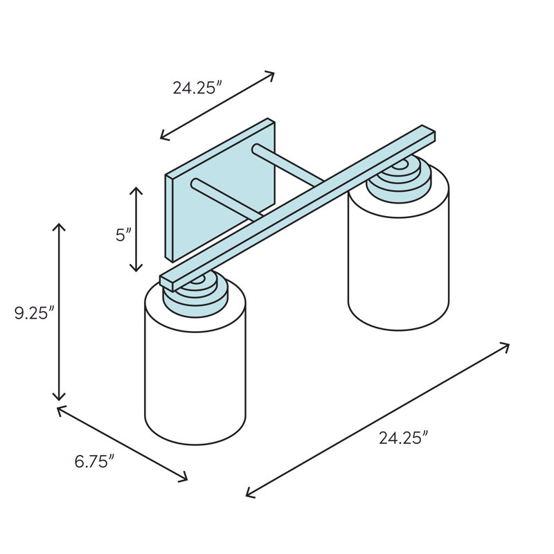 Éclairage pour meuble-lavabo 2 lumières Mireya