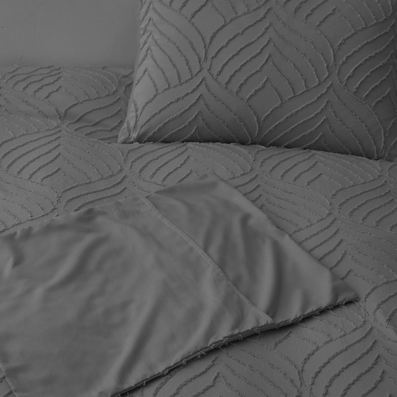Duvet Cover Set, Gray, Twin Duvet Cover + 1 Standard Pillow case