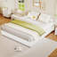 Très grande base de lit Cloud, lit plateforme tapissier avec pieds en bois massif, base de lit basse en velours côtelé pour la chambre à coucher, pas de tête de lit fixe, pas de sommier nécessaire, silencieux, assemblage facile, blanc