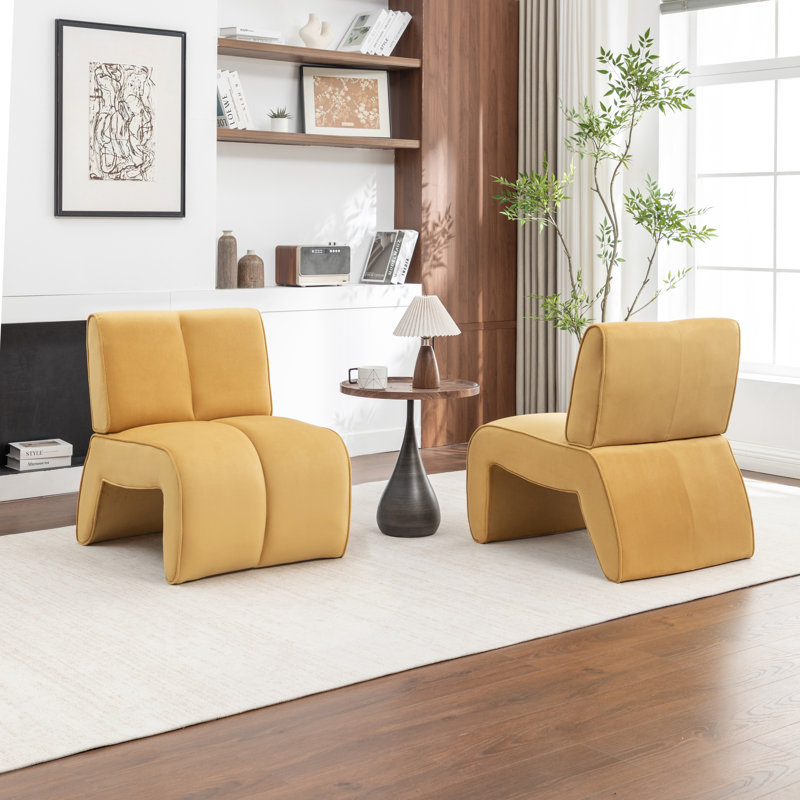 Fauteuil d'appoint en velours Angel, Yellow