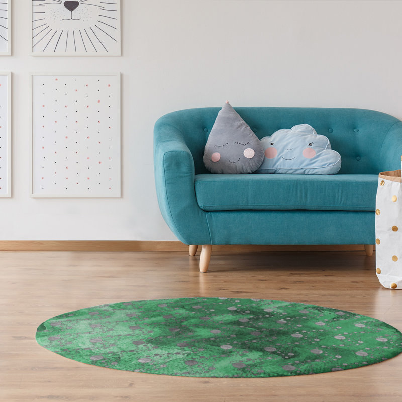 Tapis de planètes et d’étoiles monochromes pour la zone verte, Rond 5 pi
